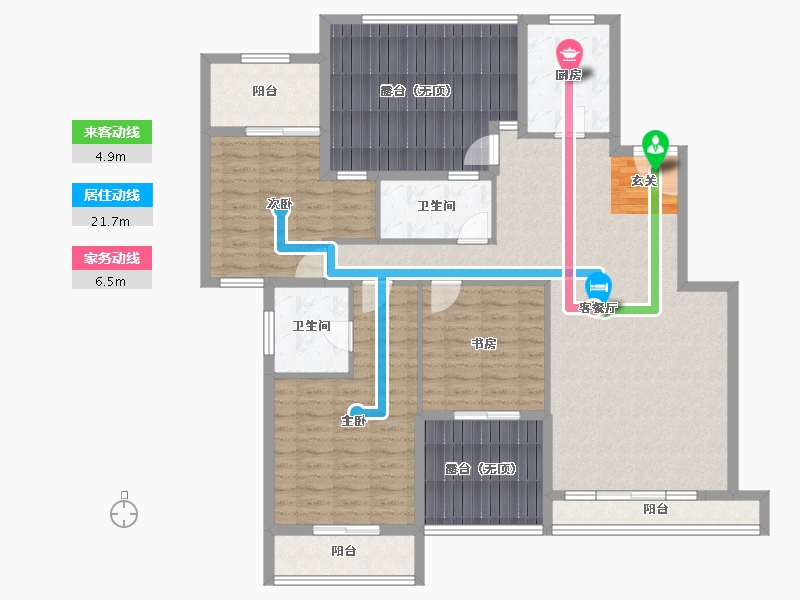 湖南省-长沙市-房聚云台府-141.90-户型库-动静线