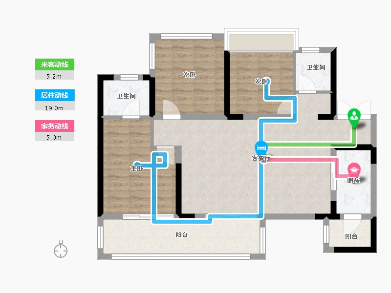 四川省-成都市-九龙仓时代上城-89.20-户型库-动静线