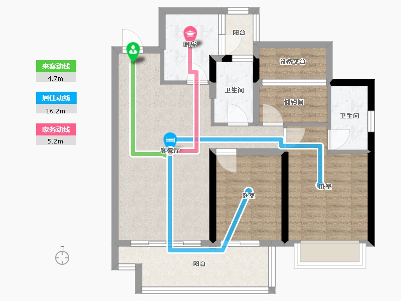 广东省-汕头市-金科博翠府-75.98-户型库-动静线