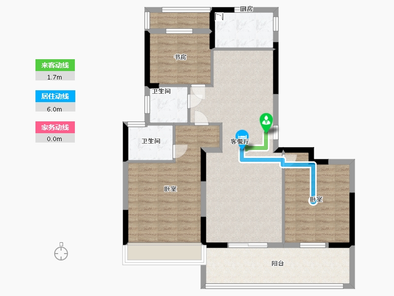 江苏省-苏州市-江湾澜庭-97.00-户型库-动静线