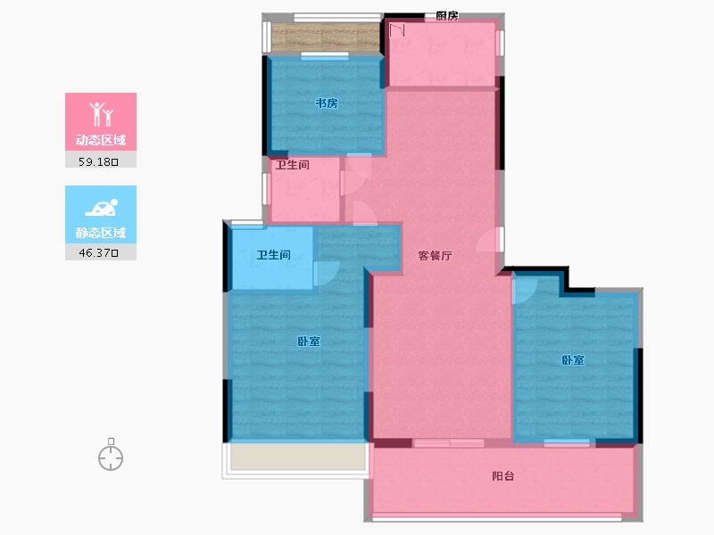 江苏省-苏州市-江湾澜庭-97.00-户型库-动静分区