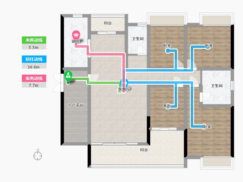 湖南省-娄底市-南苑·上和2期-139.04-户型库-动静线