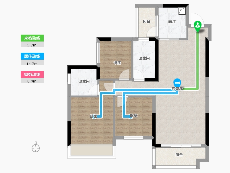 湖南省-娄底市-五江澜苑-83.60-户型库-动静线