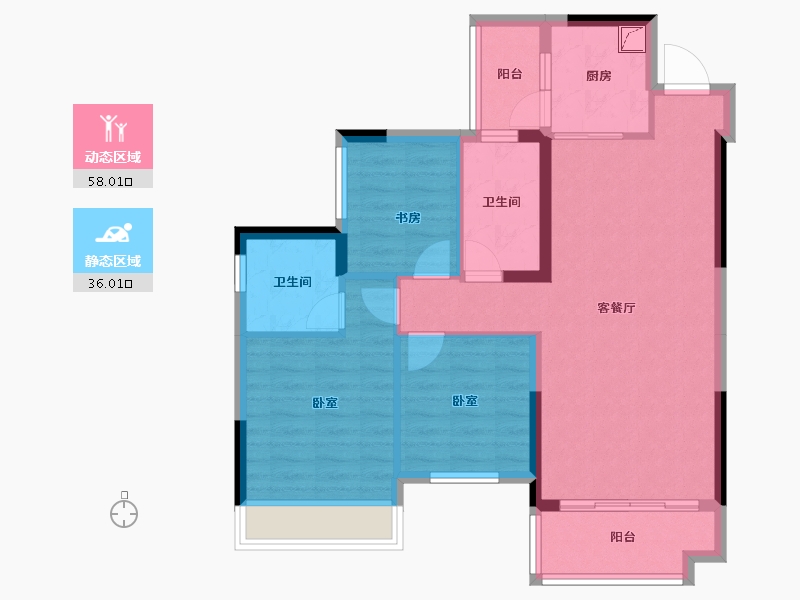 湖南省-娄底市-五江澜苑-83.60-户型库-动静分区