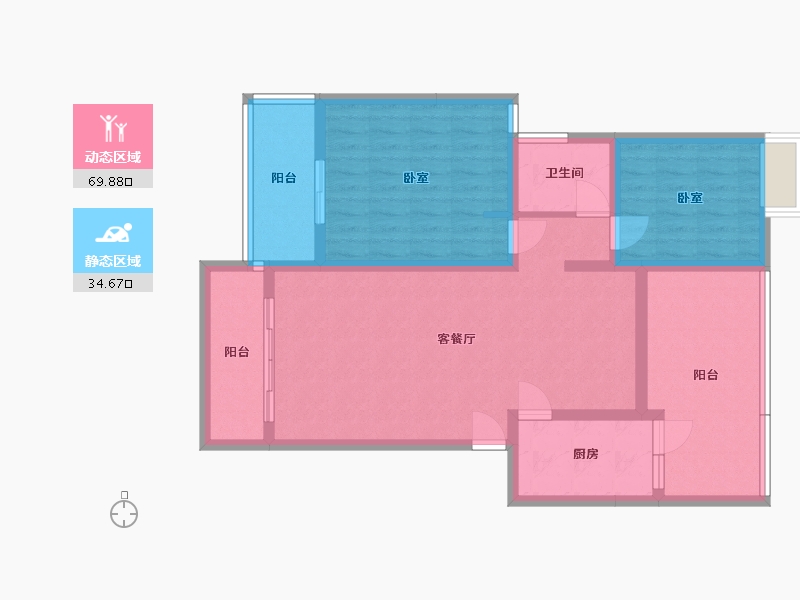 四川省-成都市-富堂金湾-93.08-户型库-动静分区