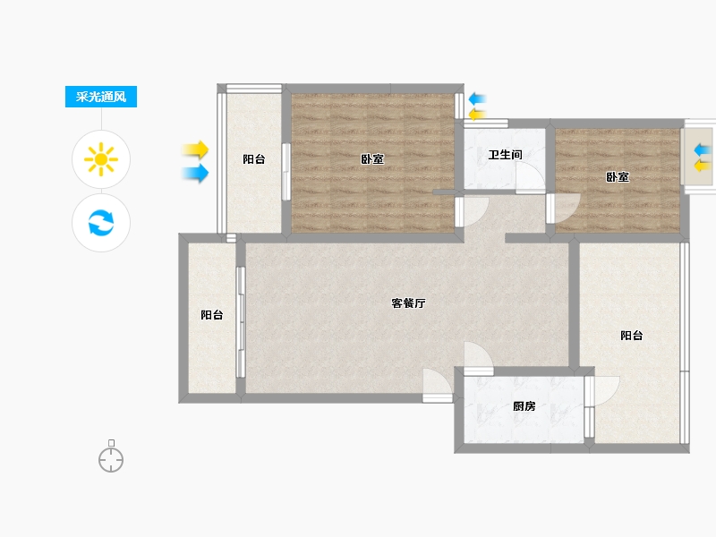 四川省-成都市-富堂金湾-93.08-户型库-采光通风