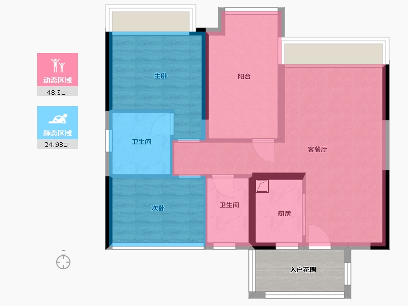 广东省-佛山市-普君新城华府-69.89-户型库-动静分区