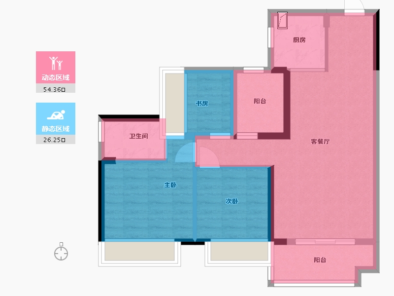 广东省-佛山市-普君新城华府-71.20-户型库-动静分区