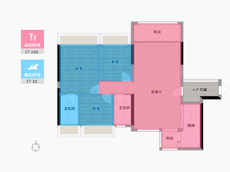 广东省-广州市-小城大院二期-89.91-户型库-动静分区