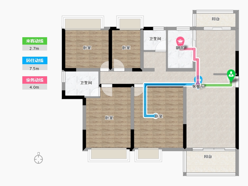 广东省-清远市-仁兴城市花园-115.00-户型库-动静线