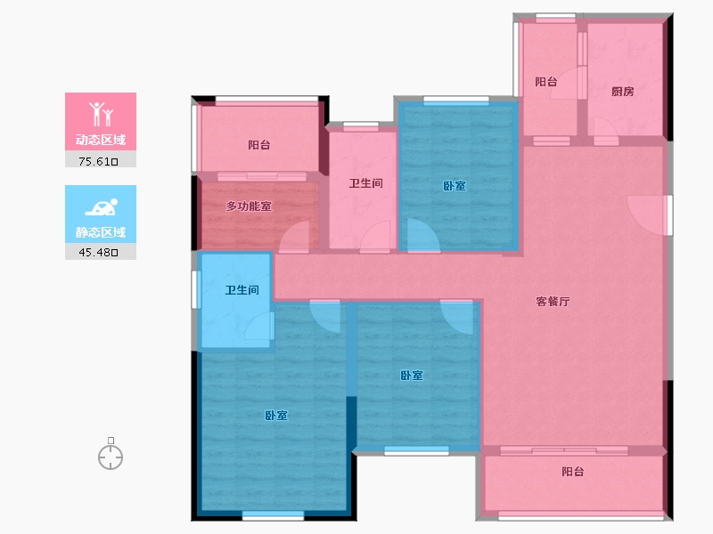 湖南省-岳阳市-金蓝湾畅园-108.77-户型库-动静分区