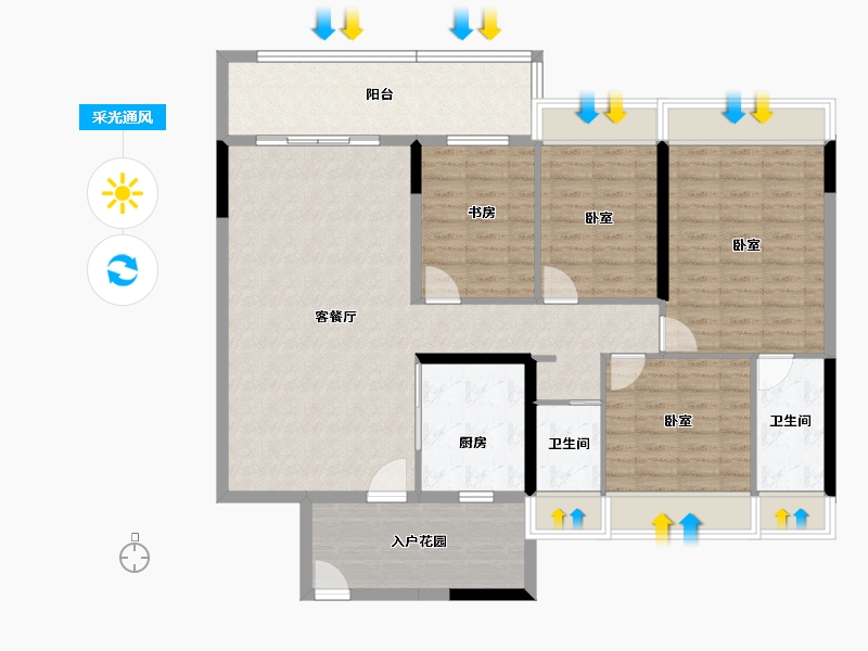 广东省-汕头市-碧桂园星荟-123.28-户型库-采光通风