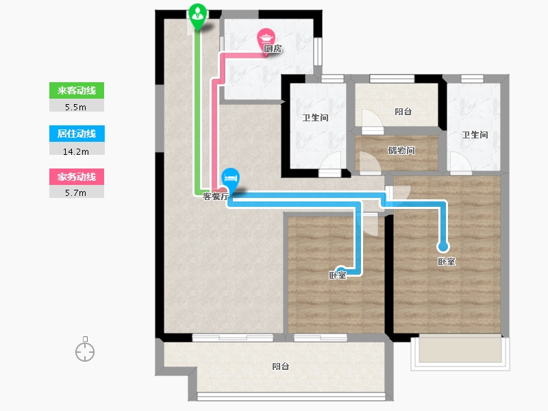 湖南省-长沙市-澳海文澜府-85.99-户型库-动静线