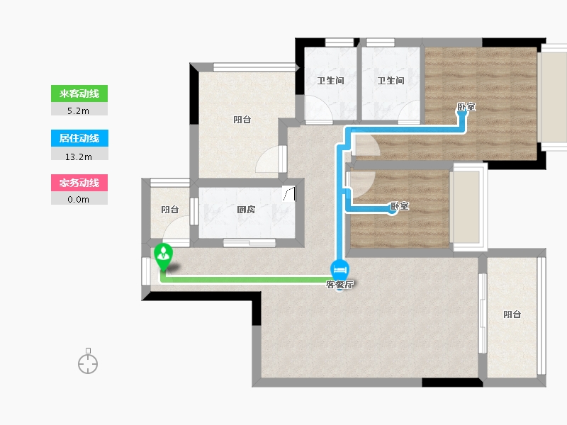 广东省-珠海市-珠光新城三期-76.98-户型库-动静线