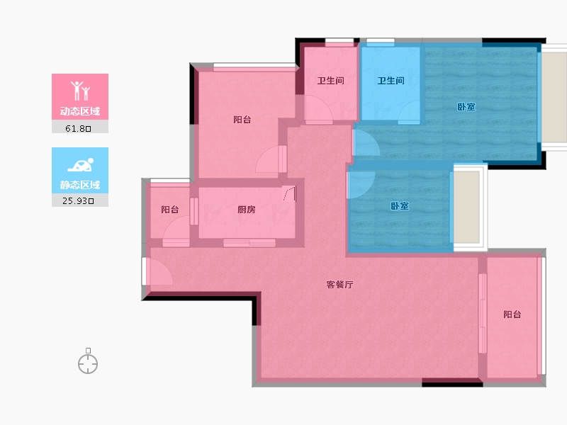 广东省-珠海市-珠光新城三期-76.98-户型库-动静分区