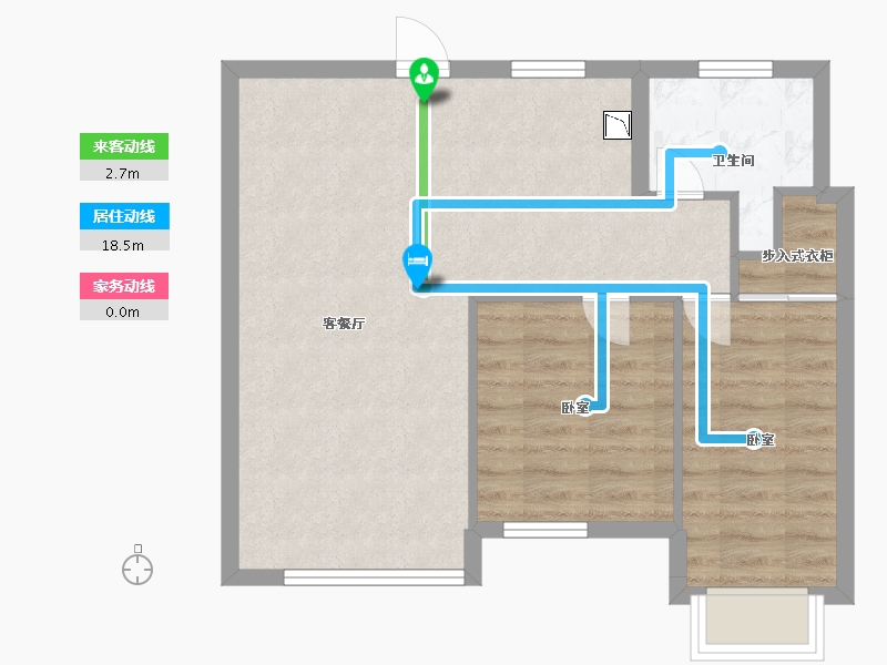 江苏省-苏州市-东环里-60.55-户型库-动静线