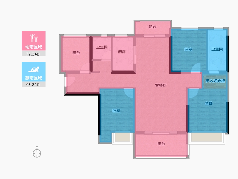 广东省-佛山市-碧桂园联丰天汇湾-102.82-户型库-动静分区