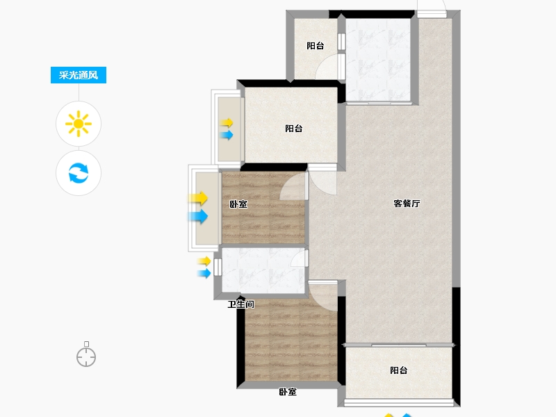 湖南省-郴州市-北湖中央公园-76.81-户型库-采光通风