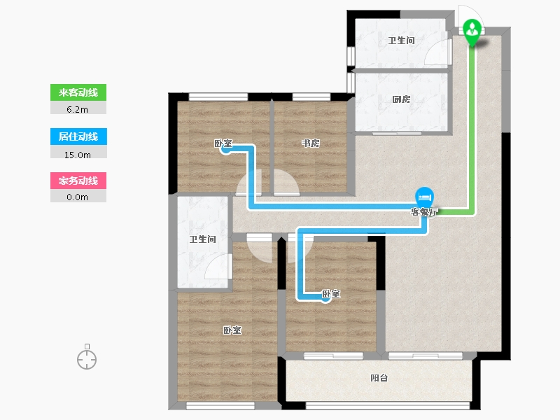 湖南省-长沙市-城发恒伟星雅韵-93.23-户型库-动静线