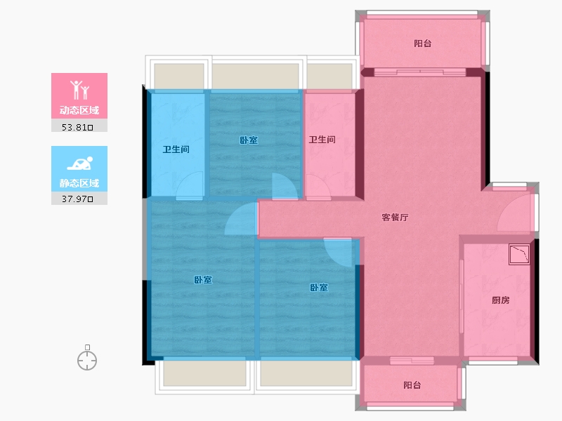 广东省-广州市-招商雍华府-82.00-户型库-动静分区