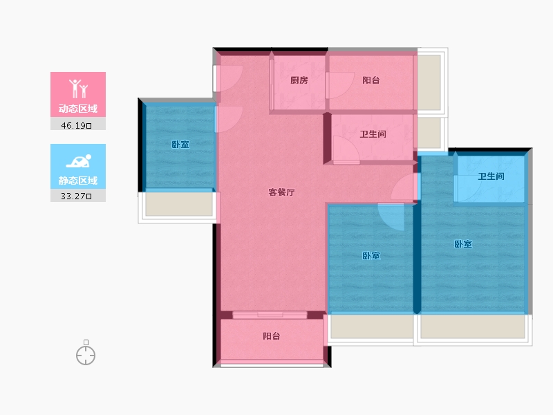 广东省-深圳市-新锦安海纳公馆-71.00-户型库-动静分区