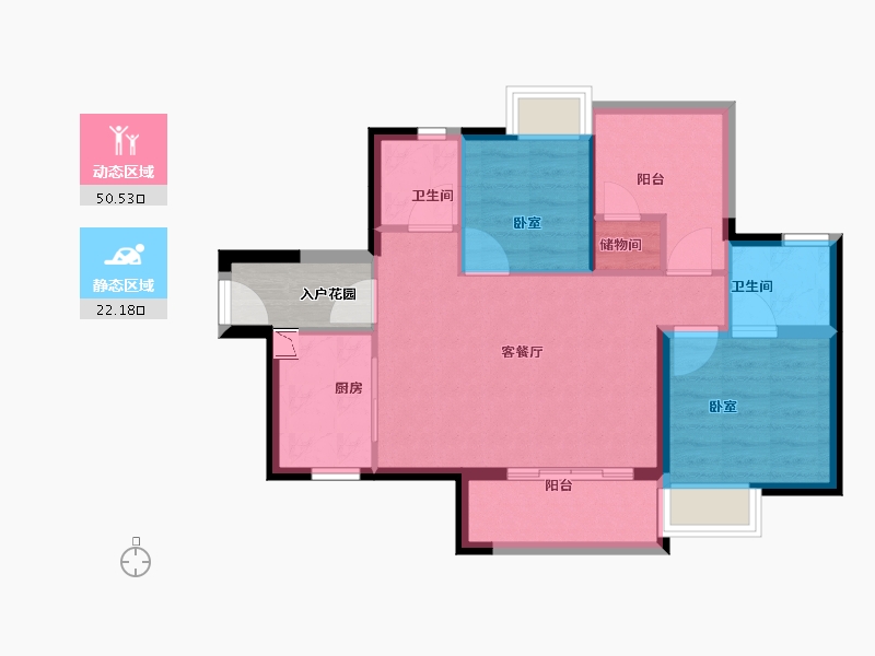 广东省-广州市-北部万科城-69.00-户型库-动静分区