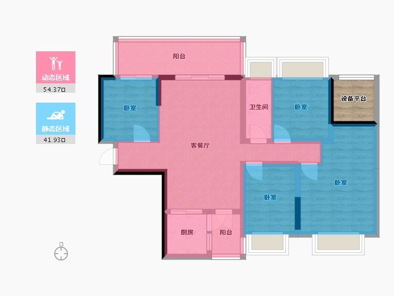 广东省-汕头市-金科博翠府-89.19-户型库-动静分区