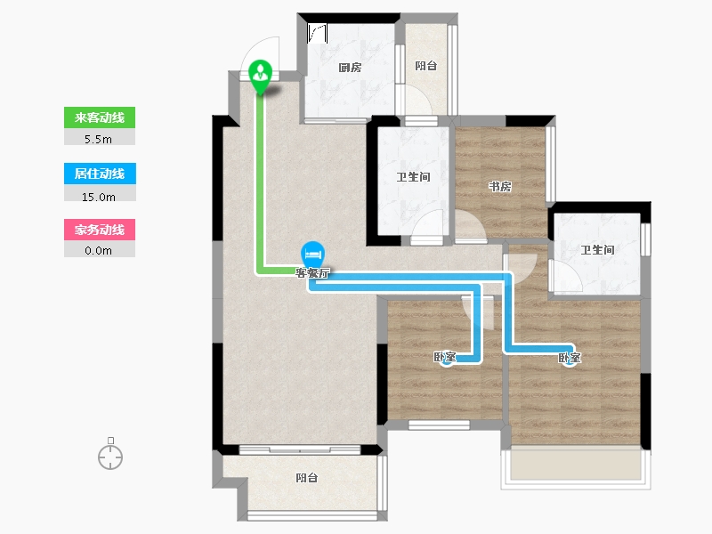 湖南省-娄底市-五江澜苑-83.56-户型库-动静线