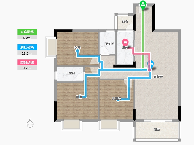 广东省-清远市-阳光里-100.98-户型库-动静线