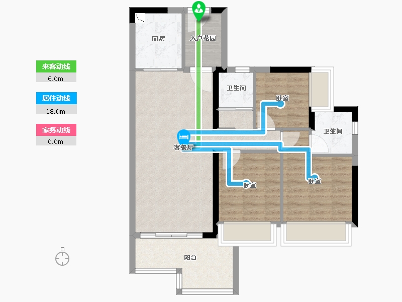 广东省-清远市-碧桂园状元府-75.33-户型库-动静线