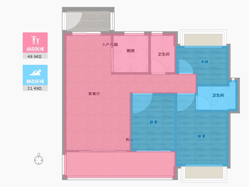 广东省-珠海市-华发国际商务中心·天瑆-78.01-户型库-动静分区