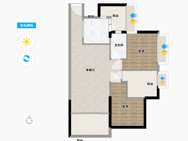 湖南省-郴州市-北湖中央公园-80.54-户型库-采光通风