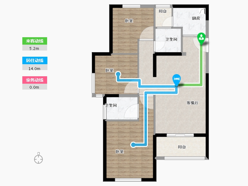 陕西省-西安市-万科荣华金域名城-101.00-户型库-动静线