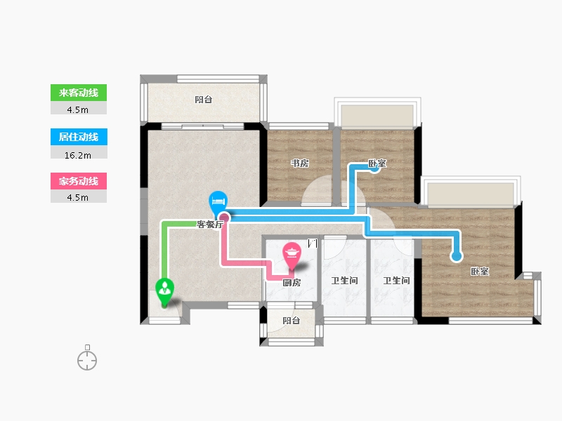 广东省-佛山市-富凯国际公馆-71.00-户型库-动静线