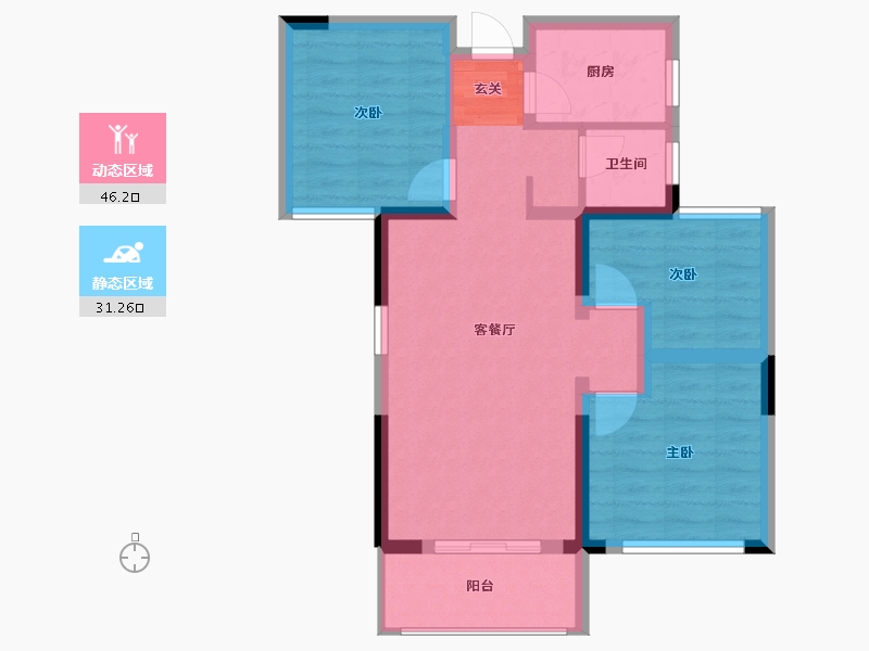 湖南省-长沙市-星语林南壹号-68.58-户型库-动静分区