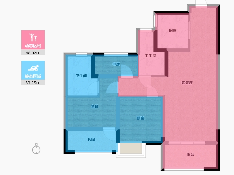 浙江省-嘉兴市-世茂茂悦府-71.09-户型库-动静分区