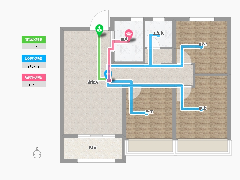 山东省-泰安市-开元盛世·福园-77.99-户型库-动静线