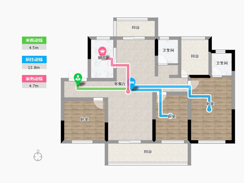 湖南省-长沙市-宇业东方红郡-112.21-户型库-动静线