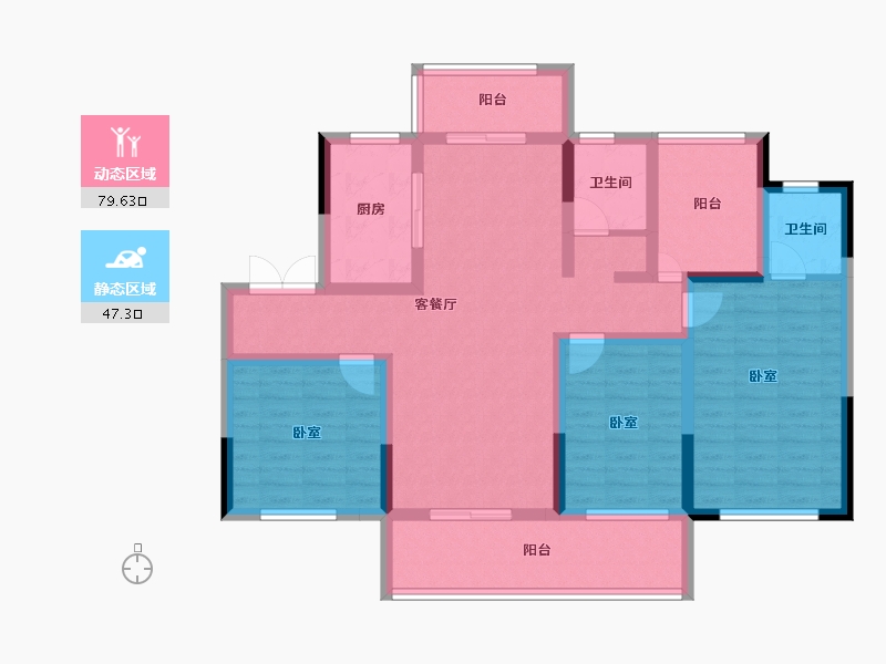 湖南省-长沙市-宇业东方红郡-112.21-户型库-动静分区