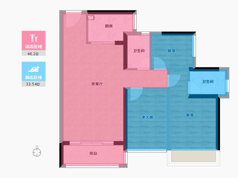 广东省-佛山市-华福御水岸-71.12-户型库-动静分区