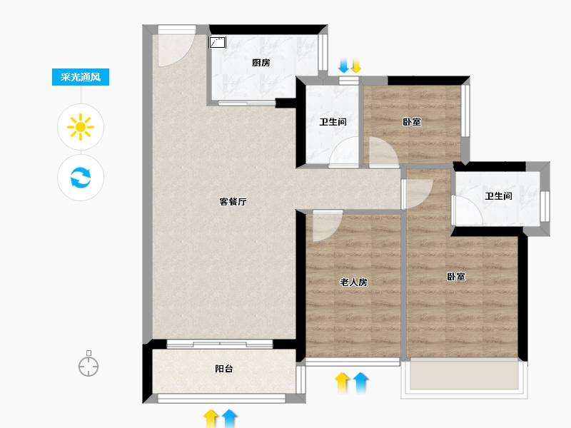 广东省-佛山市-华福御水岸-71.12-户型库-采光通风