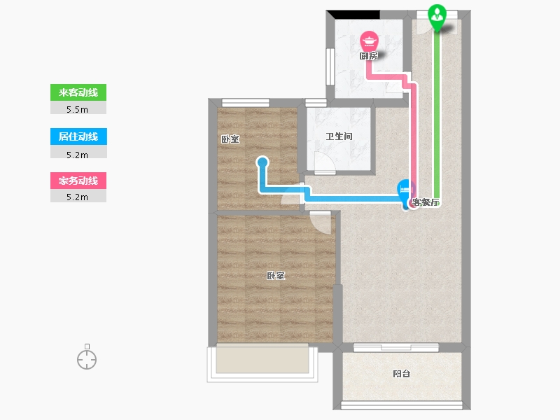 浙江省-嘉兴市-钱塘玉园-55.99-户型库-动静线