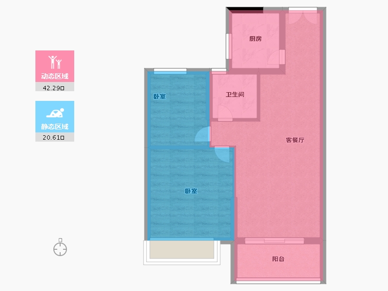 浙江省-嘉兴市-钱塘玉园-55.99-户型库-动静分区