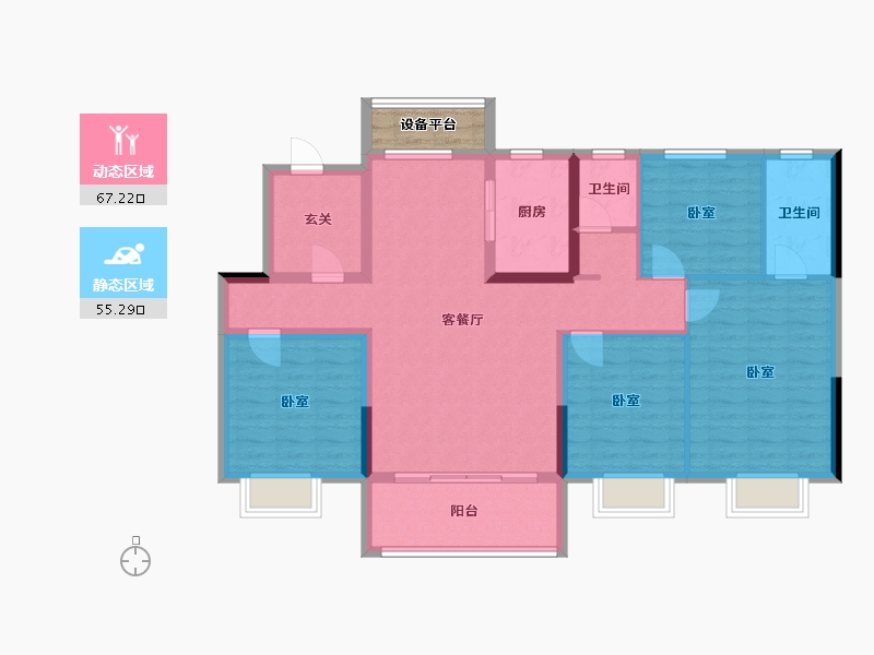 河南省-周口市-沈丘碧桂园-112.74-户型库-动静分区