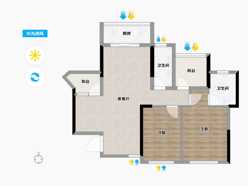 广东省-深圳市-花语馨-71.56-户型库-采光通风