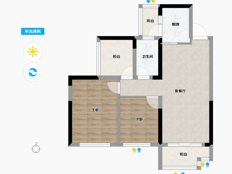 广东省-深圳市-花语馨-64.70-户型库-采光通风