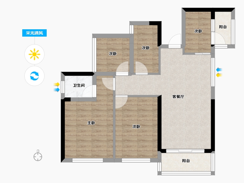 广东省-深圳市-花语馨-70.02-户型库-采光通风