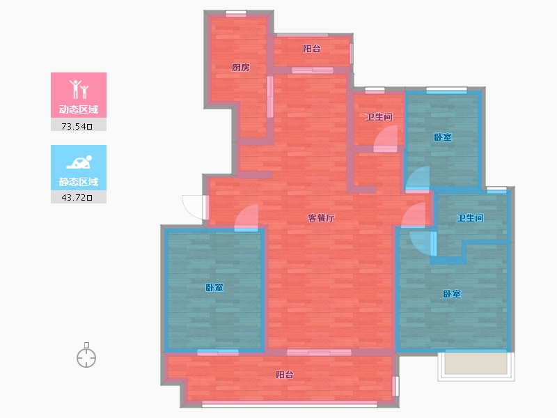 河南省-周口市-郸城建业新城-103.99-户型库-动静分区