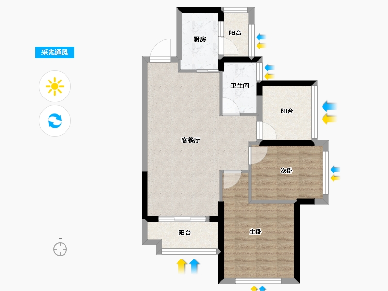 广东省-深圳市-花语馨-65.28-户型库-采光通风