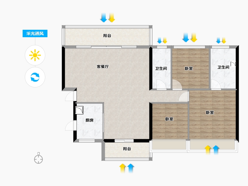 广东省-深圳市-越秀•和樾府-112.00-户型库-采光通风